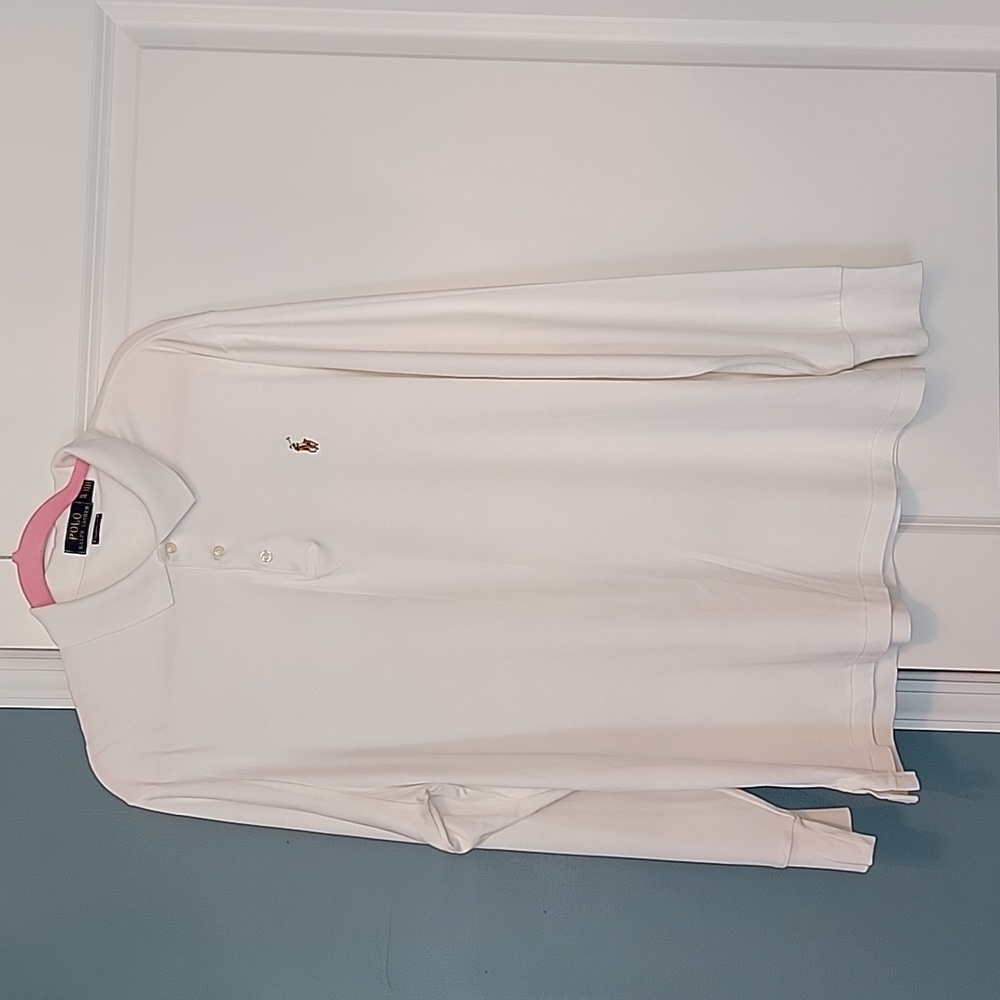 Men's Cream Longsleeve POLO Ralph Lauren